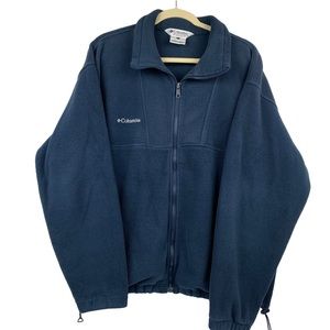 Columbia Sportswear Men's Navy Blue Full Zip Fleece Collared Sweater Size XL